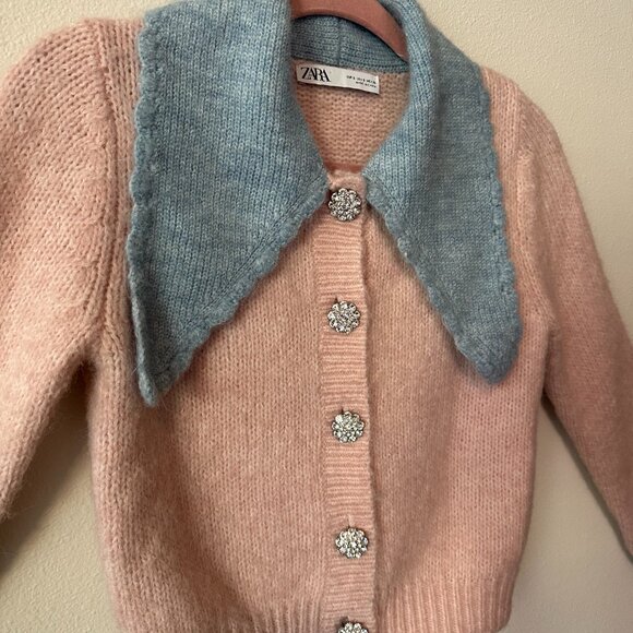 Zara Cardigan with Contrasting Collar - Picture 6 of 9